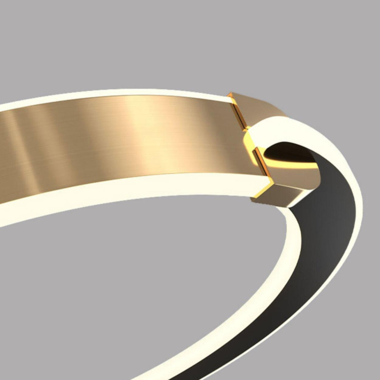 Modern Gold LED Ring Chandelier Adjustable Height Image - 12