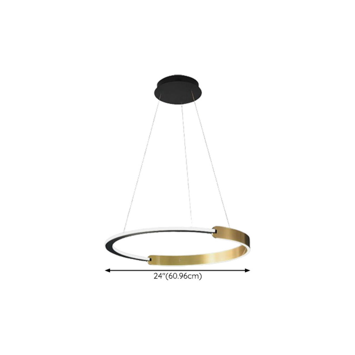 Modern Gold LED Ring Chandelier Adjustable Height Image - 16