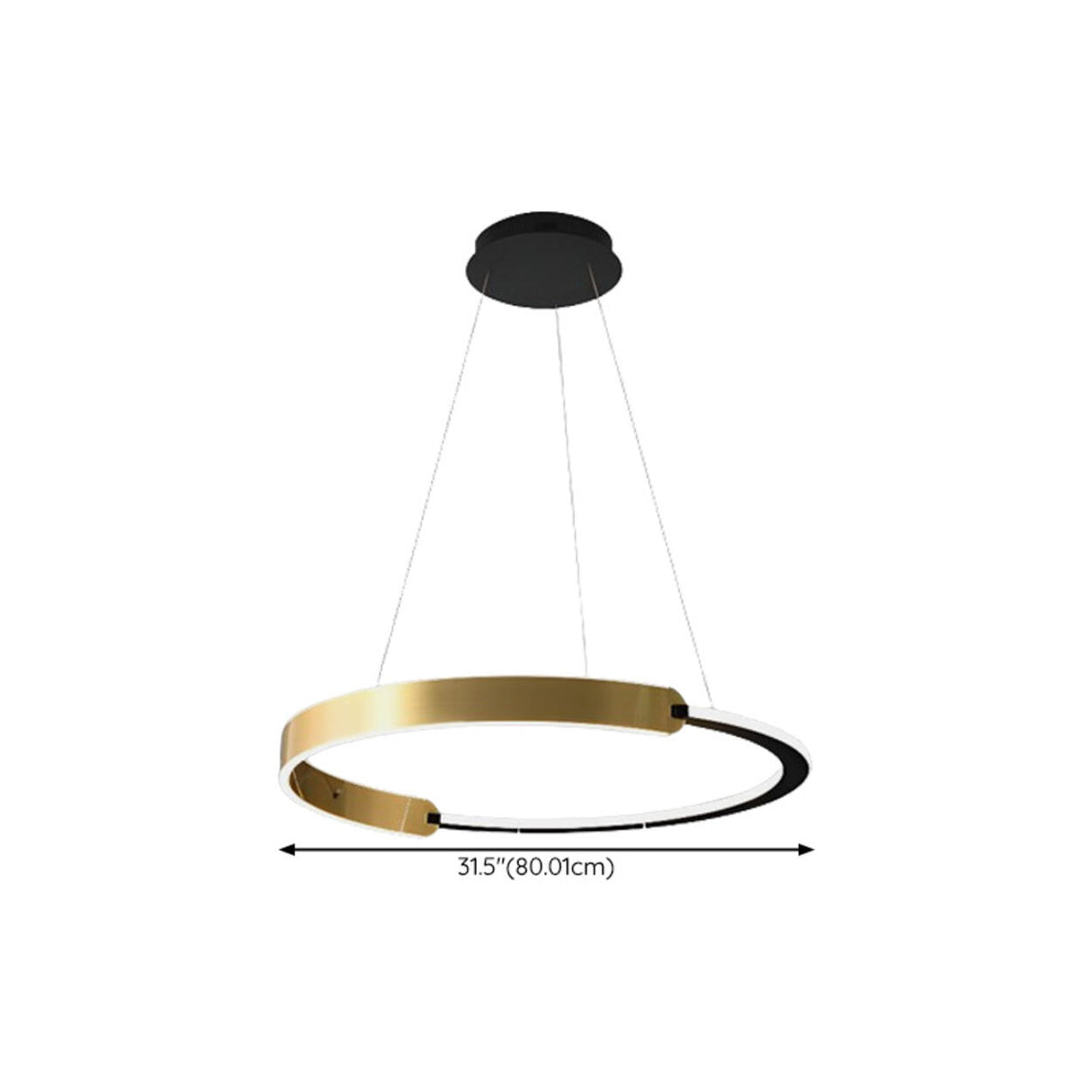 Modern Gold LED Ring Chandelier Adjustable Height Image - 17