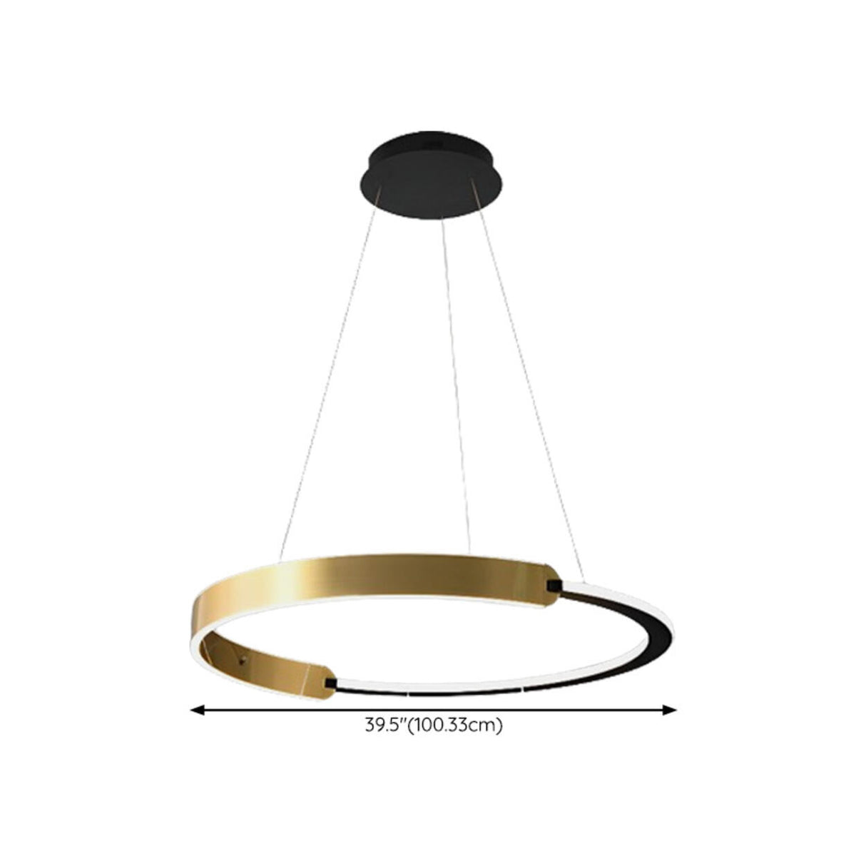 Modern Gold LED Ring Chandelier Adjustable Height Image - 18