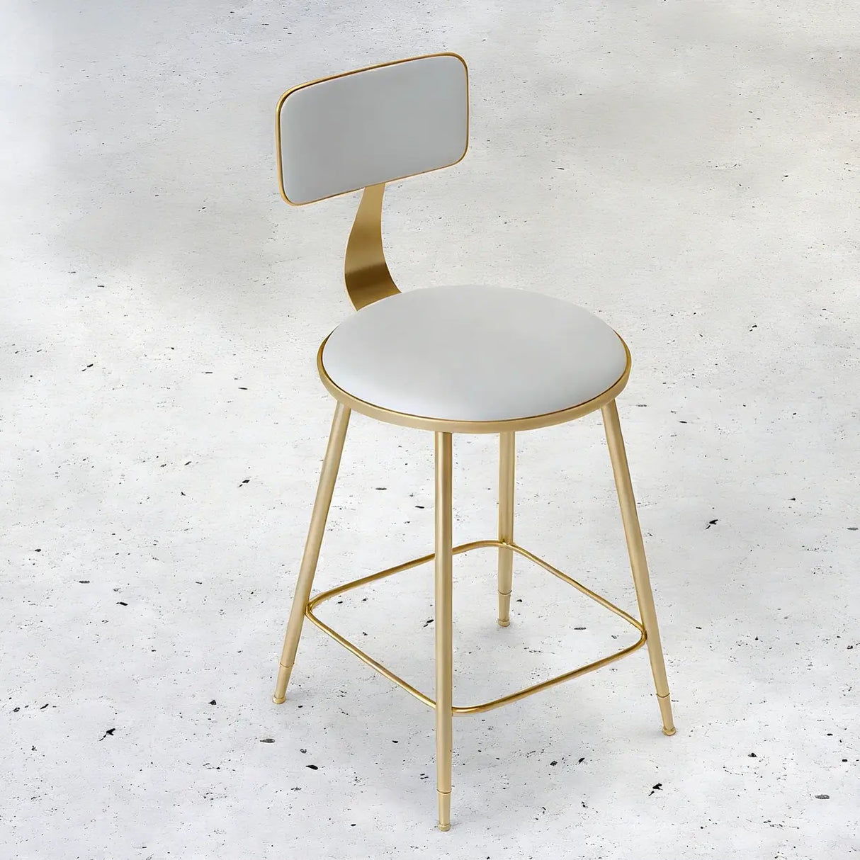 Modern Gold Low Back Upholstery Dining Chair with Footrest Image - 2