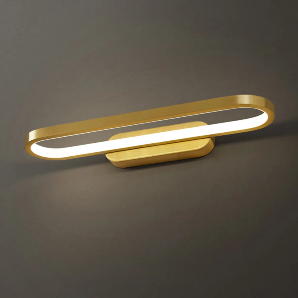 Modern Gold Oval LED Vanity Wall Light Fixtures Image - 7