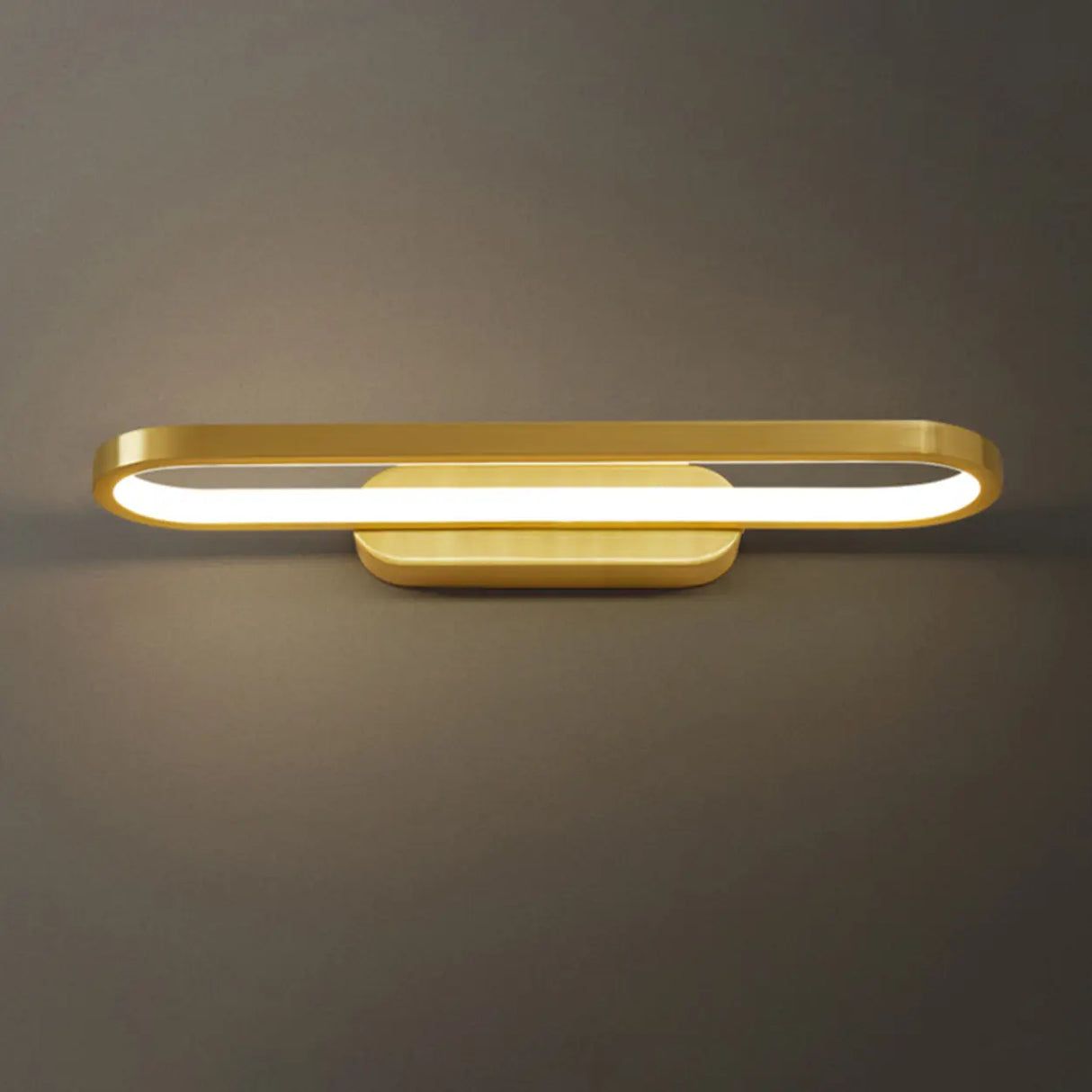 Modern Gold Oval LED Vanity Wall Light Fixtures Image - 8