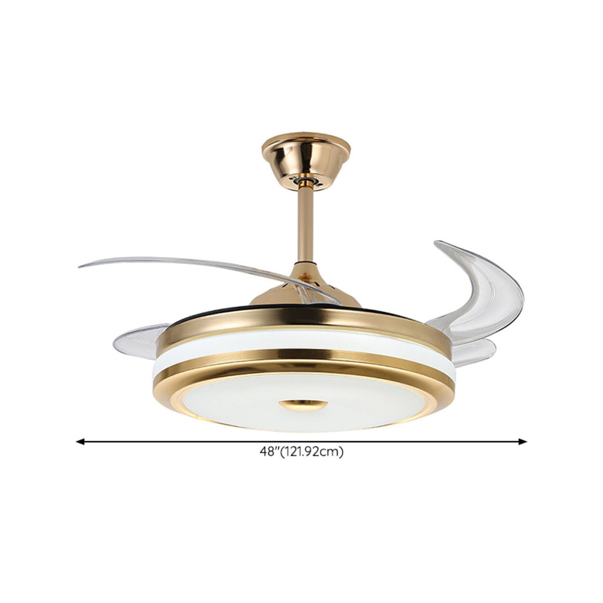 Modern Gold Retractable Chandelier Fan with Light Image - 16