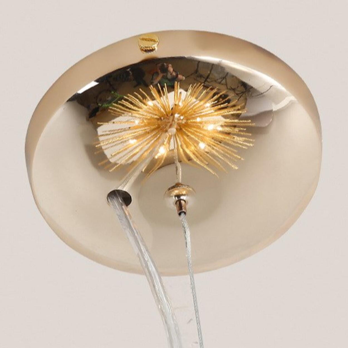 Modern Gold Sputnik Adjustable Height Chandelier Image - 10