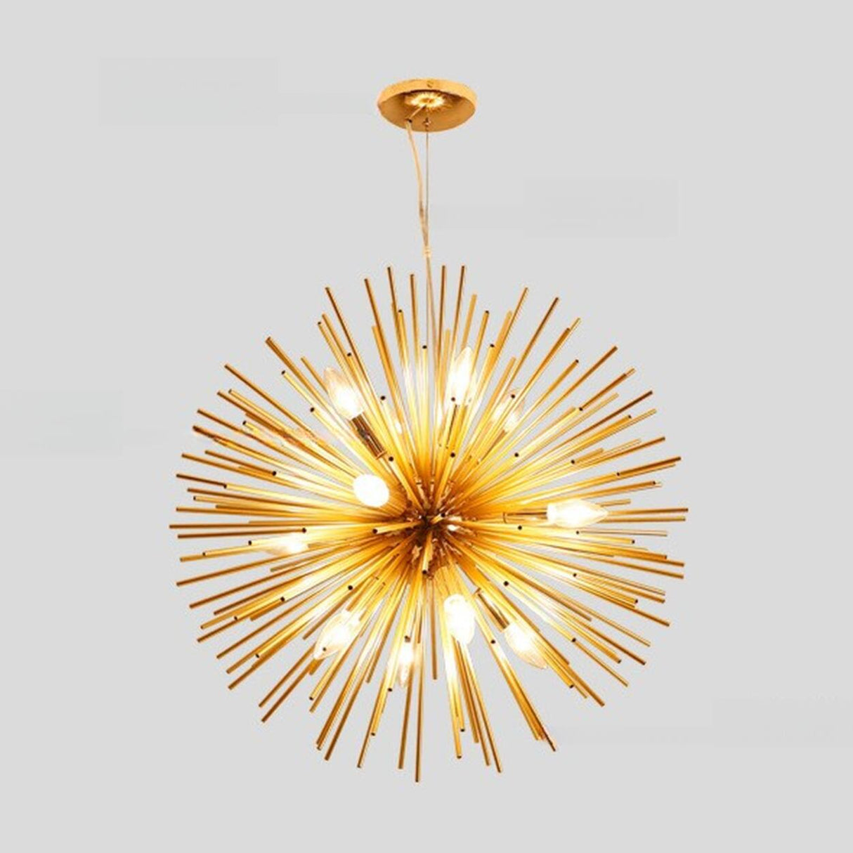 Modern Gold Sputnik Adjustable Height Chandelier Image - 12