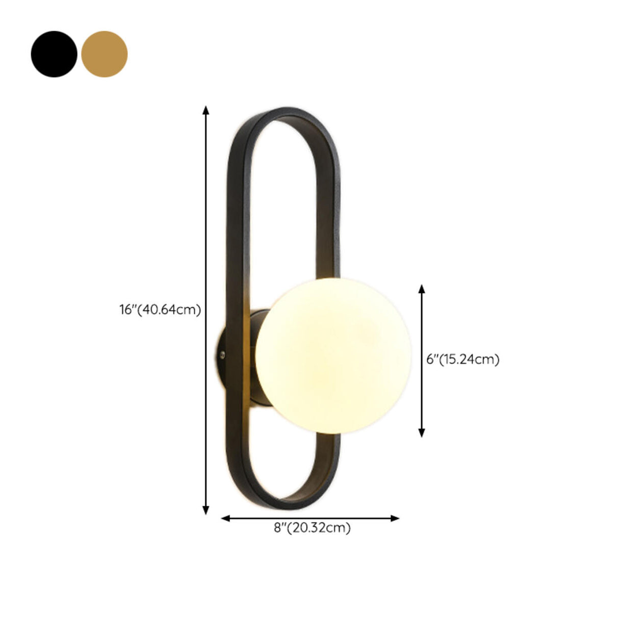 Modern Gold Textured Glass Globe LED Wall Sconce