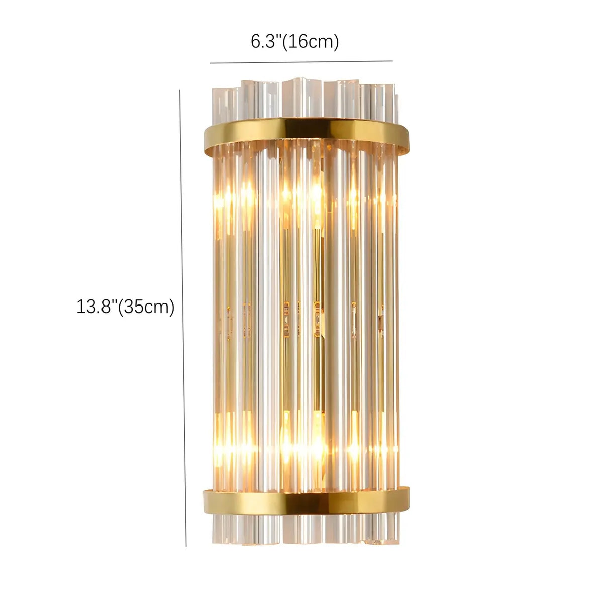 Modern Gold Tiered Crystal Bedside LED Wall Sconce Image - 9