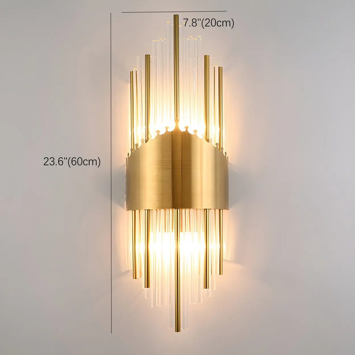 Modern Gold Tiered Crystal Bedside LED Wall Sconce Image - 10