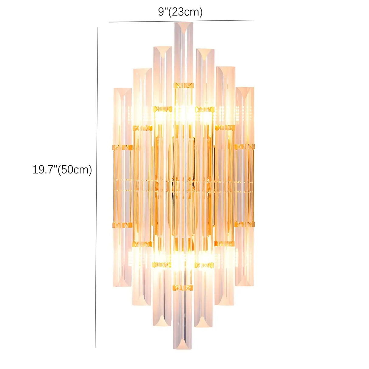 Modern Gold Tiered Crystal Bedside LED Wall Sconce Image - 12