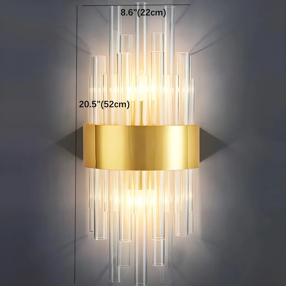 Modern Gold Tiered Crystal Bedside LED Wall Sconce Image - 13