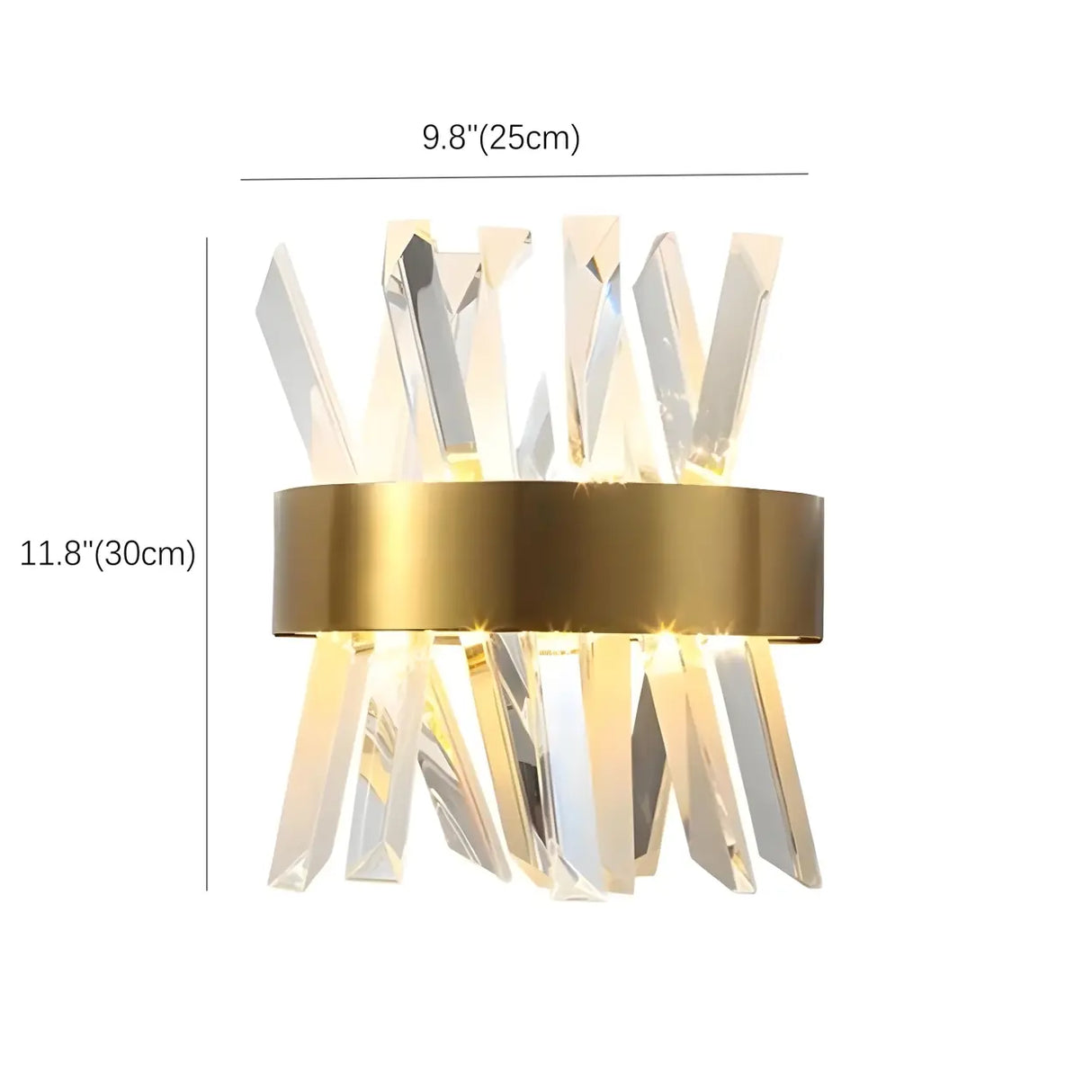 Modern Gold Tiered Crystal Bedside LED Wall Sconce Image - 14