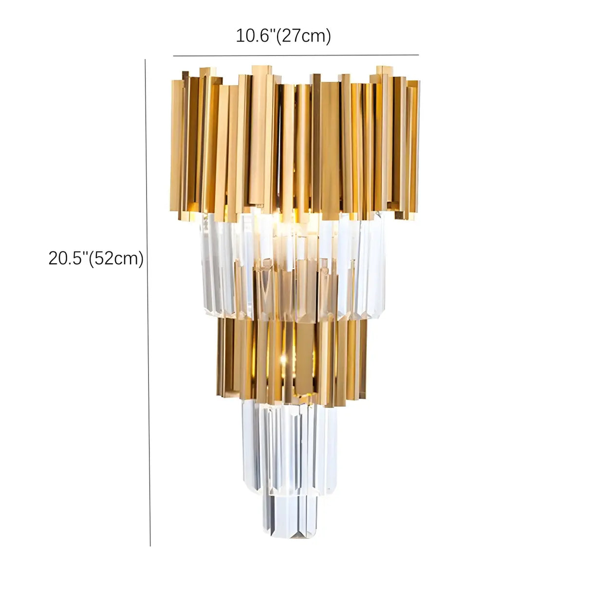 Modern Gold Tiered Crystal Bedside LED Wall Sconce Image - 15