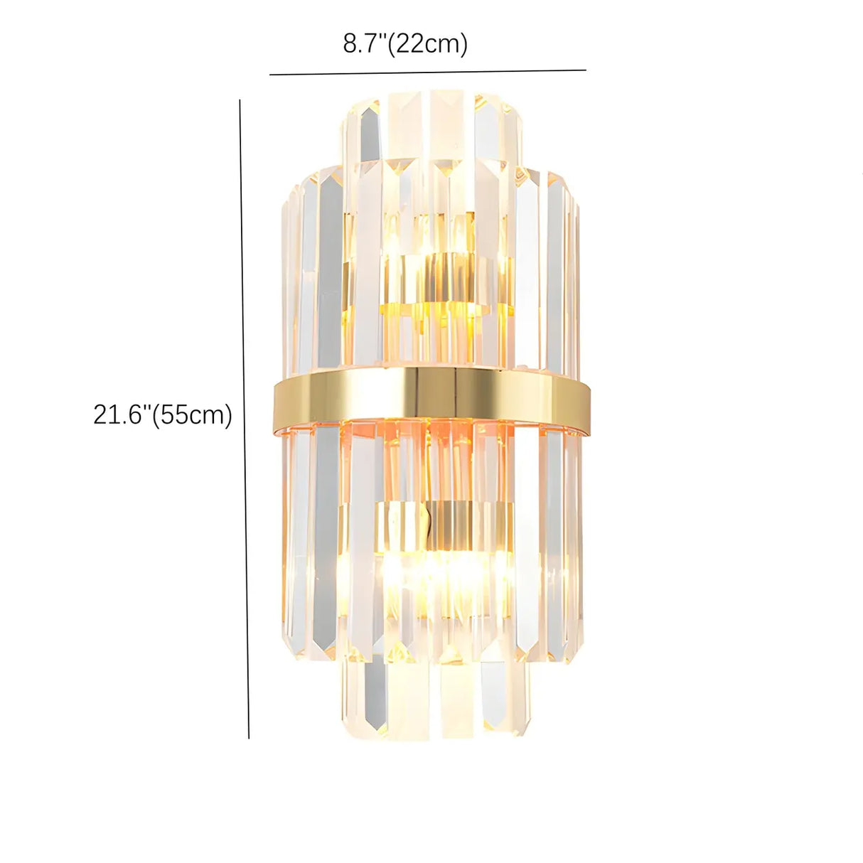 Modern Gold Tiered Crystal Bedside LED Wall Sconce Image - 4
