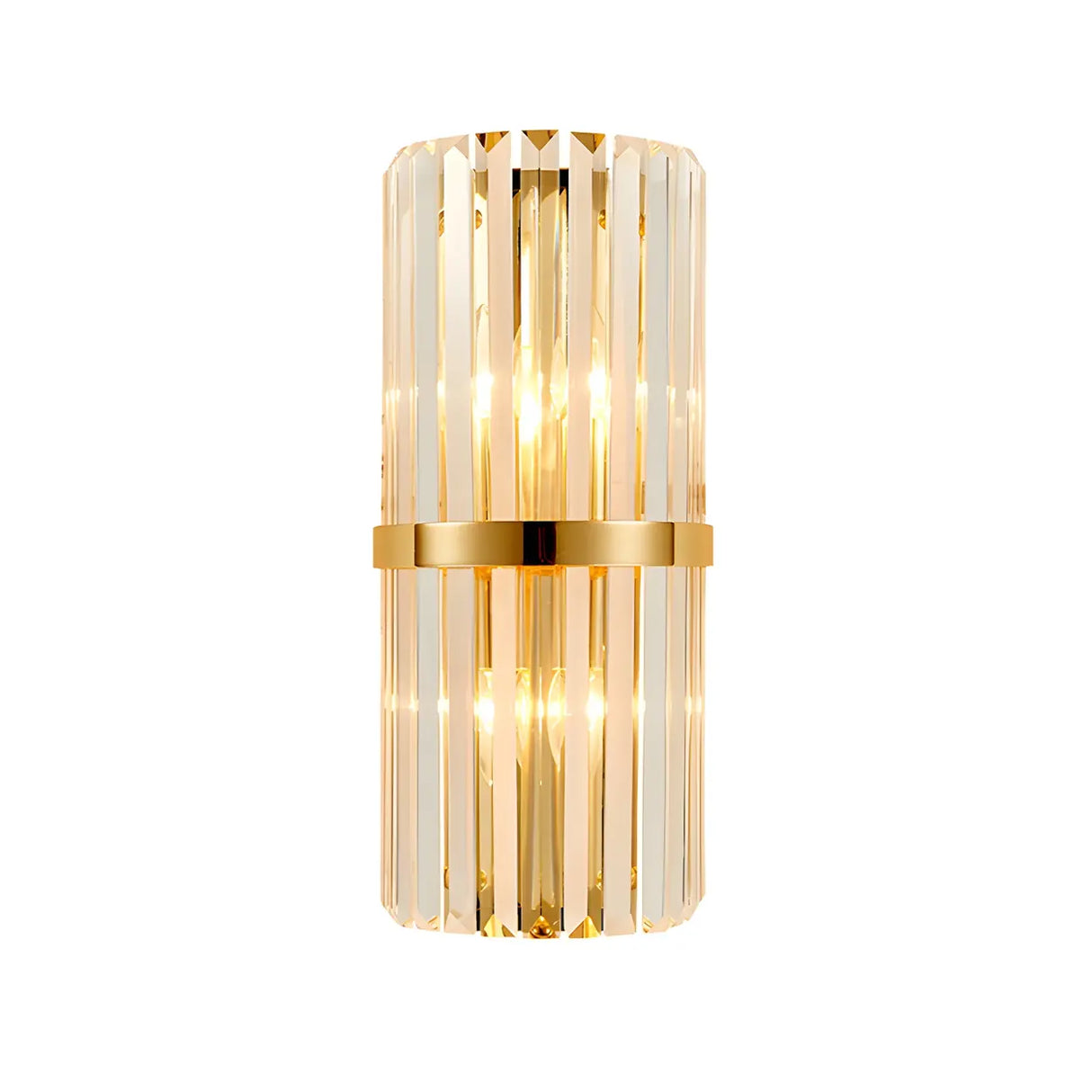 Modern Gold Tiered Crystal Bedside LED Wall Sconce Image - 6