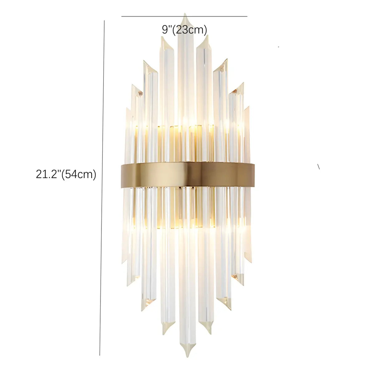 Modern Gold Tiered Crystal Bedside LED Wall Sconce Image - 7