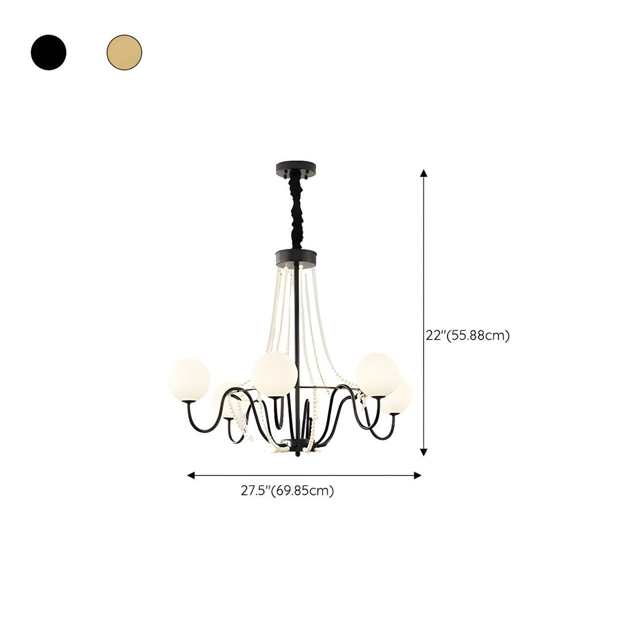 Modern Gold White Frosted Glass Globe Chandelier Bedroom