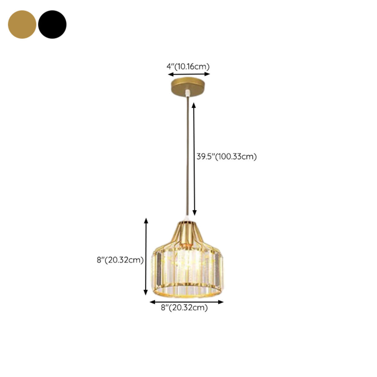 Modern Golden Clear Crystal Vaulted Pendant Light