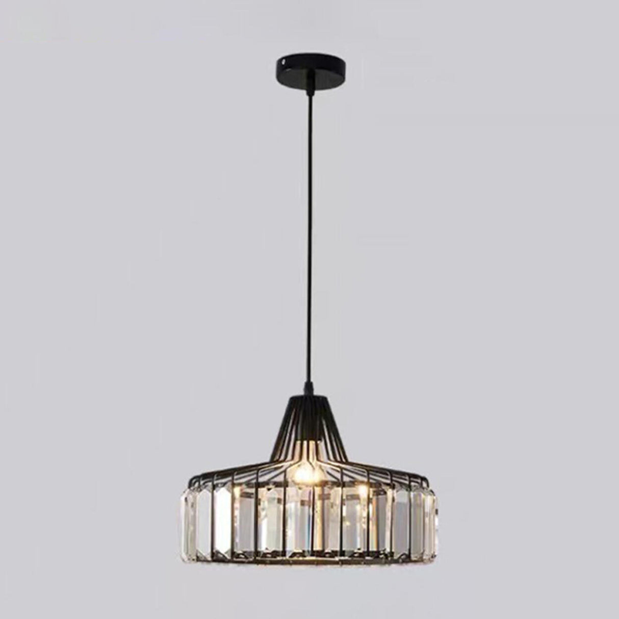 Modern Golden Clear Crystal Vaulted Pendant Light Image - 5