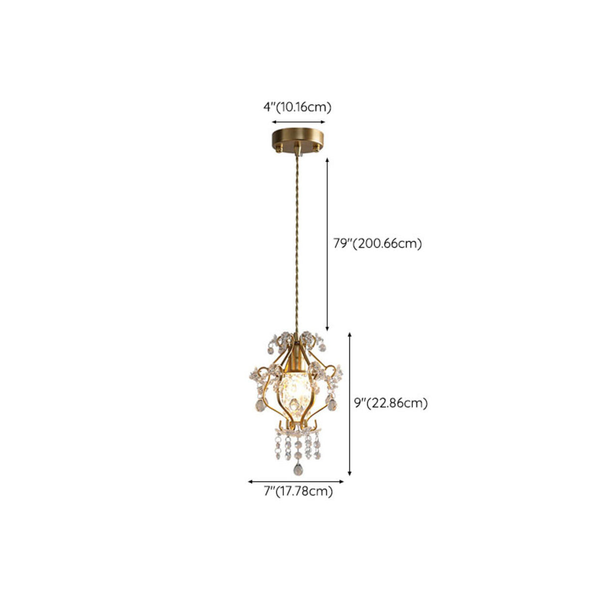 Modern Golden Elegance Crystal Geometric Pendant Light