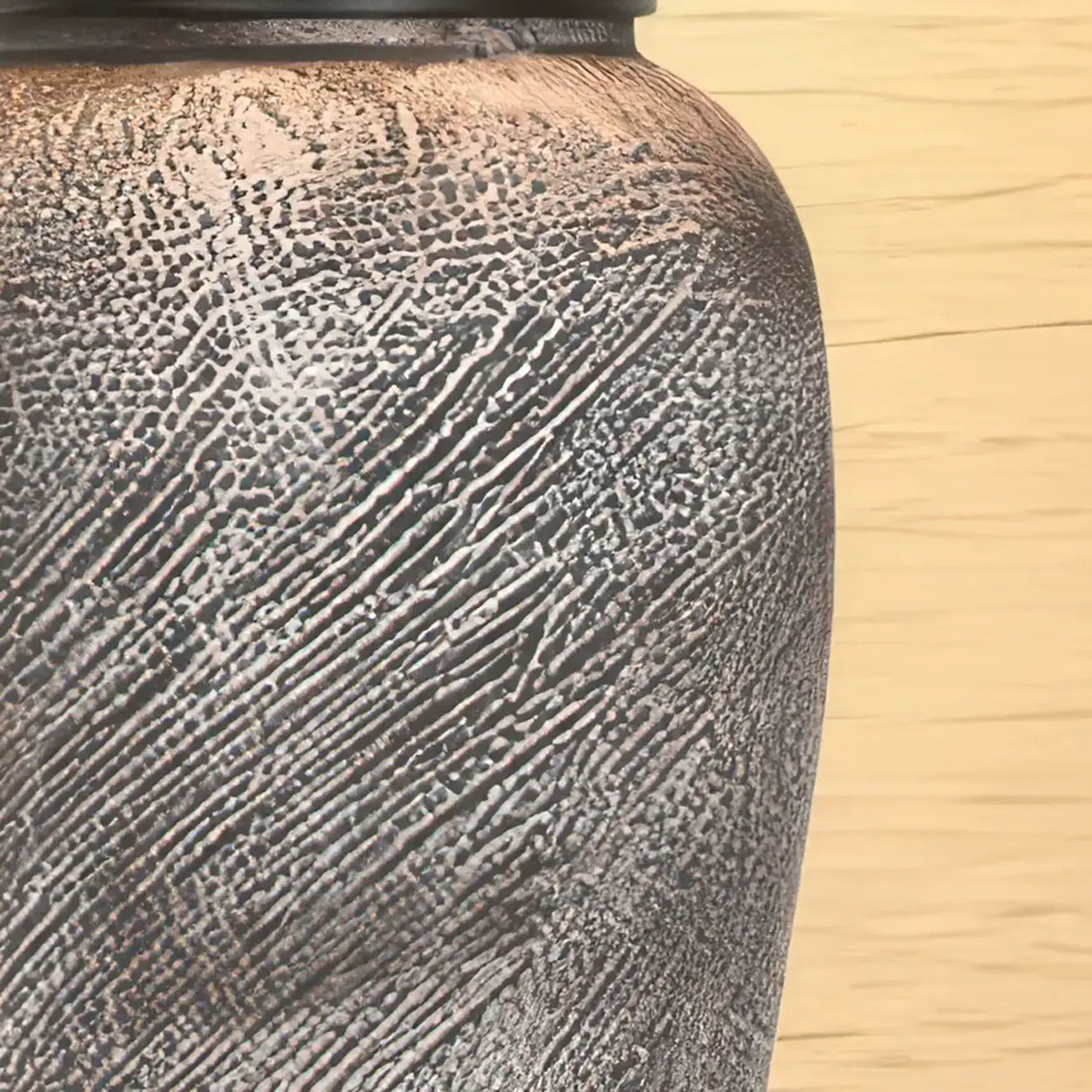 Modern Gray Ceramic Table Lamp with Cone Fabric Shade Image - 6