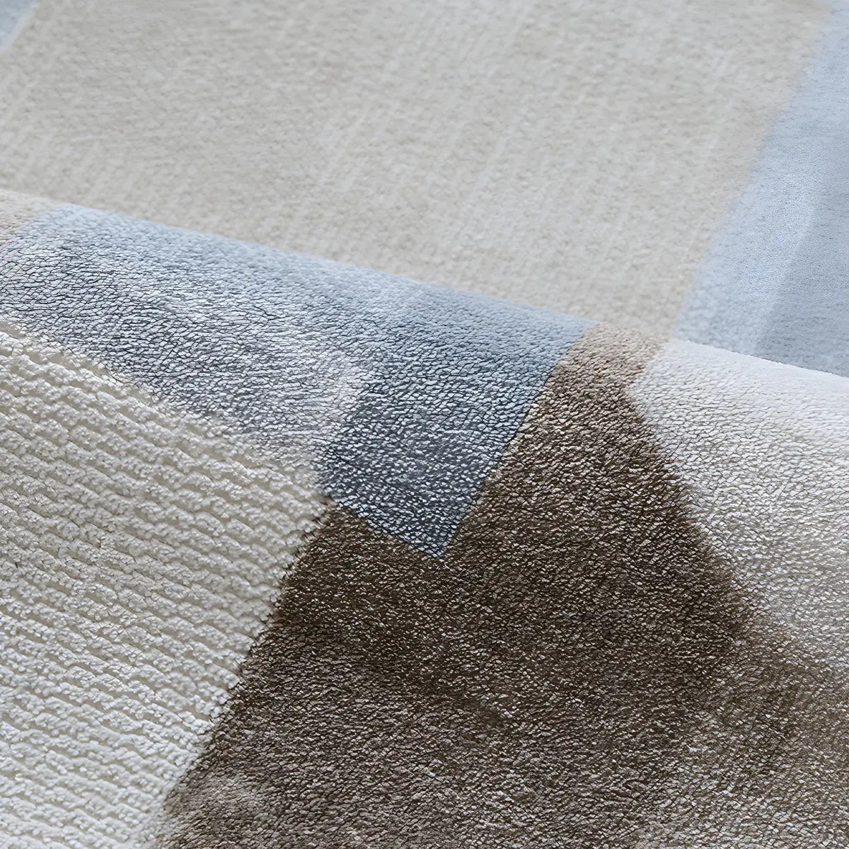 Modern Gray Rectangle Geometric Polyester Area Rug Image - 7