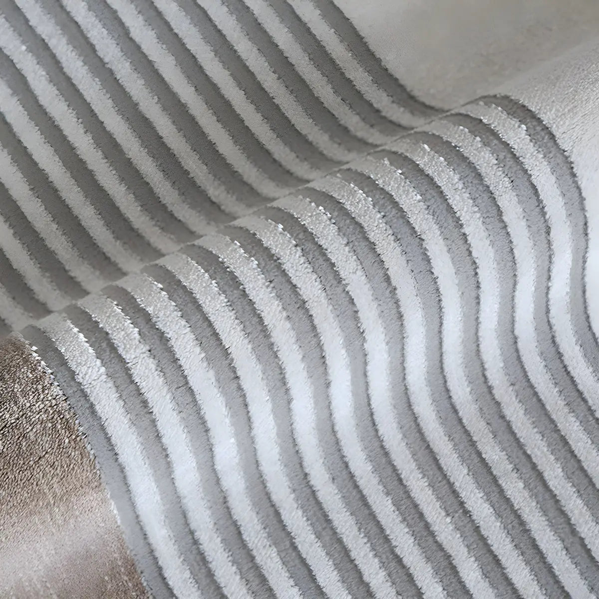 Modern Gray Rectangle Geometric Polyester Area Rug Image - 8