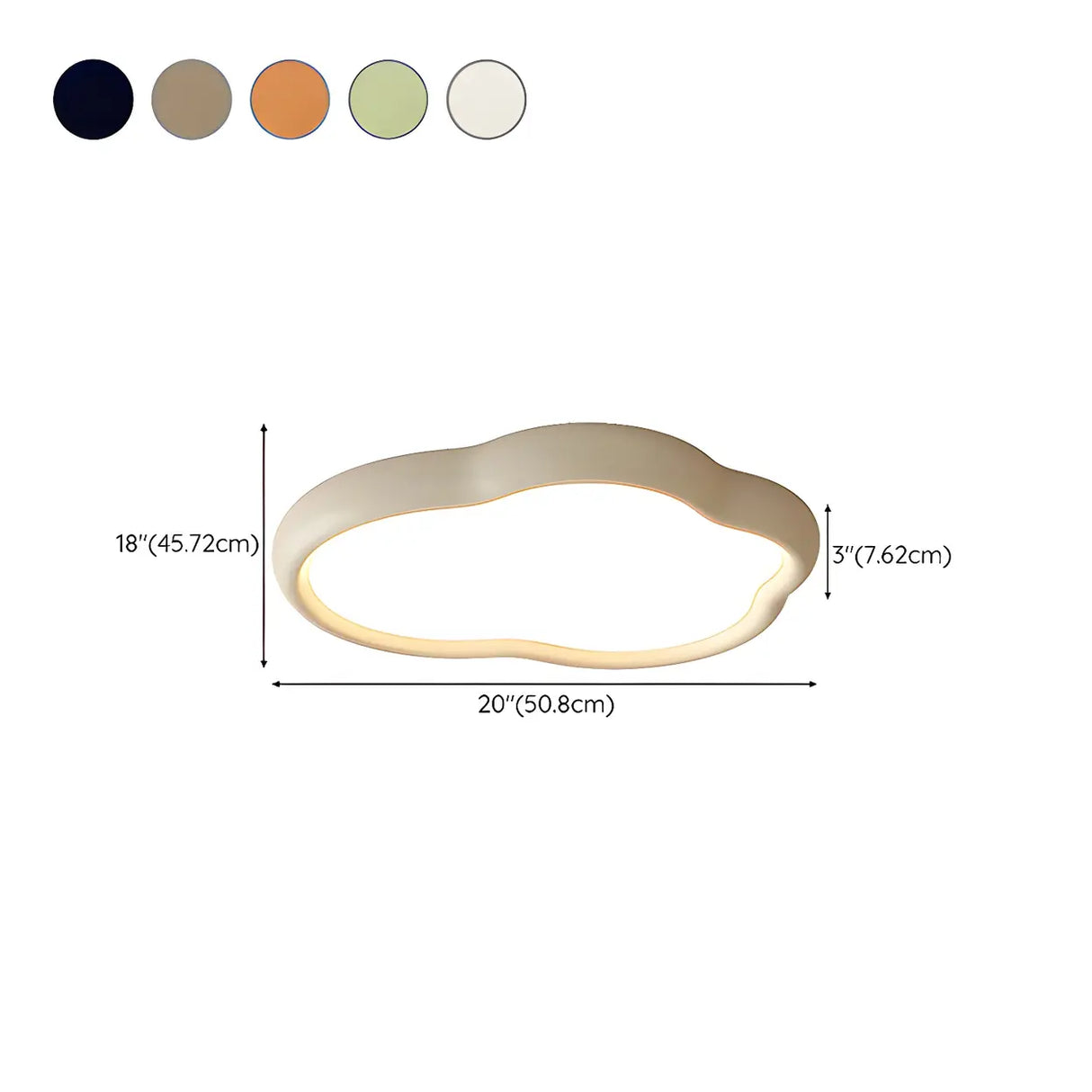 Modern Green Cloud-Shaped Flush Mount Ceiling Light