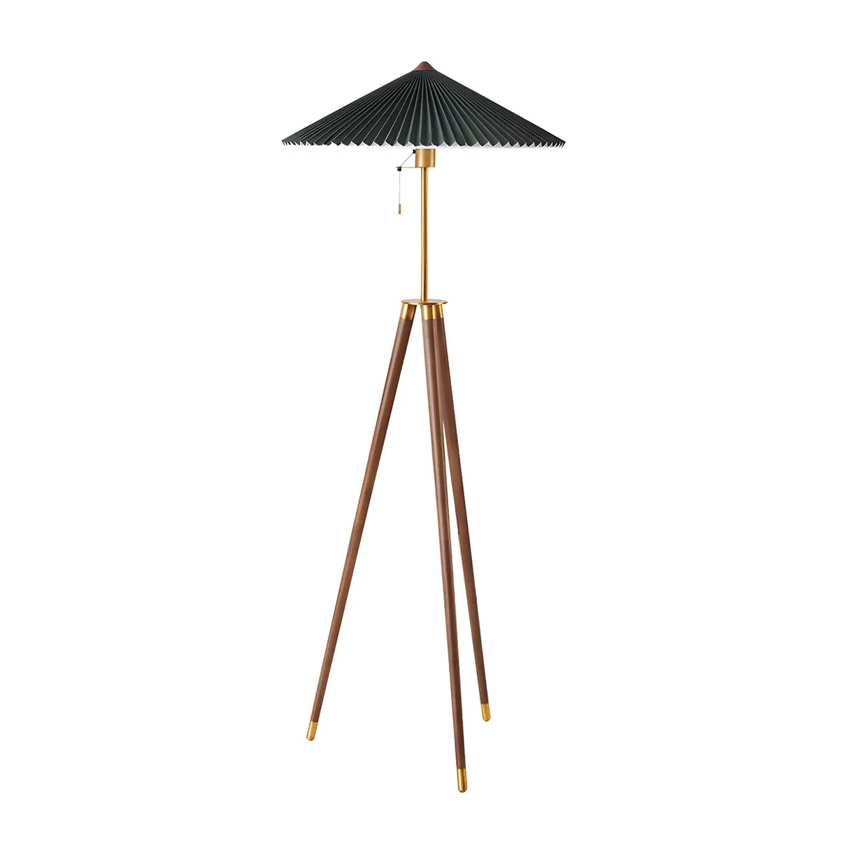 Modern Green Cone and Tripod Metal LED Floor Lamp Image - 5
