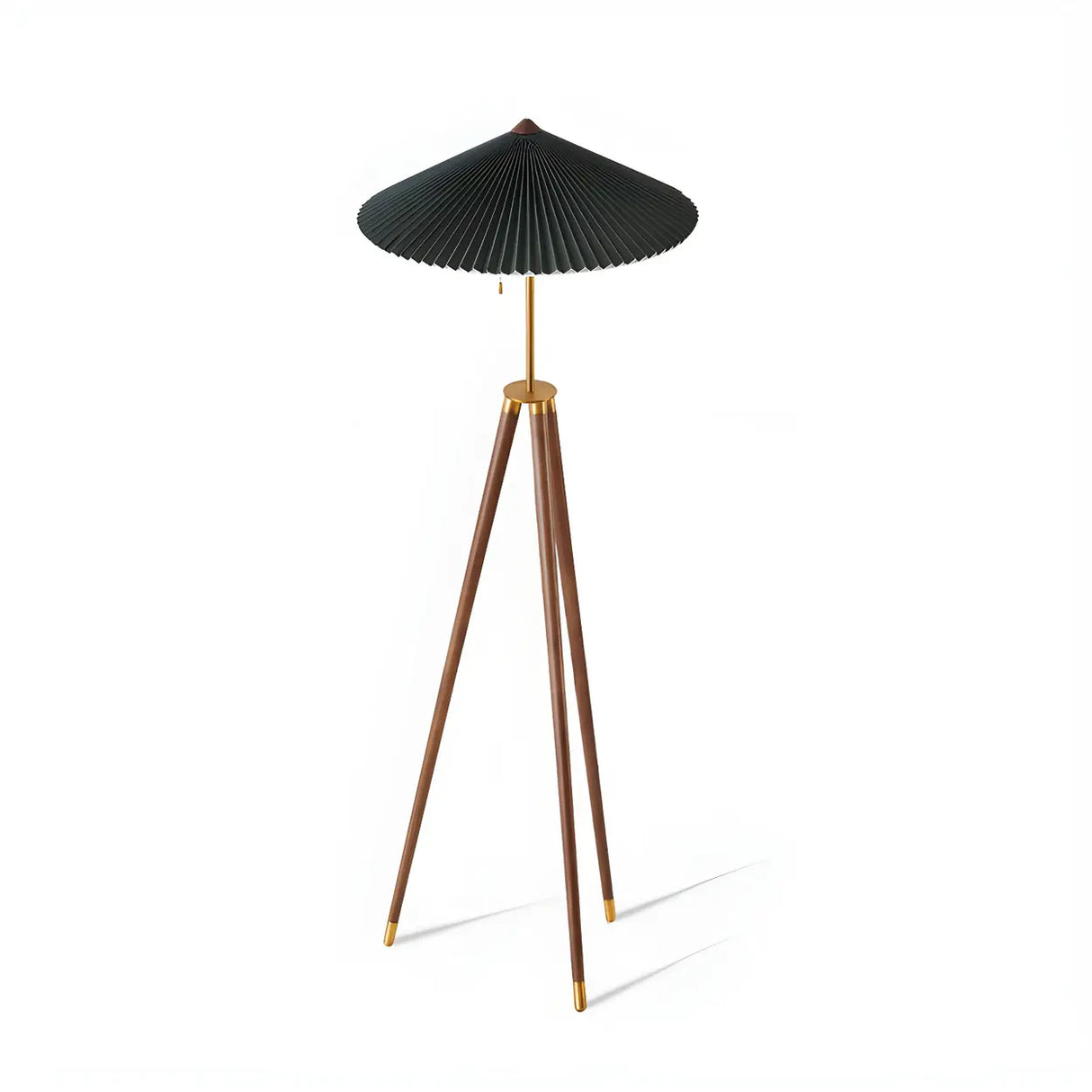 Modern Green Cone and Tripod Metal LED Floor Lamp Image - 6