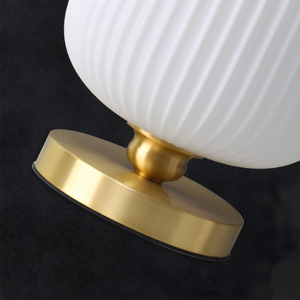 Modern Green Glass Geometric Ball Metal Table Lamp Image - 11