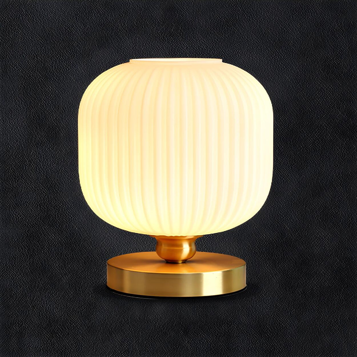 Modern Green Glass Geometric Ball Metal Table Lamp Image - 6