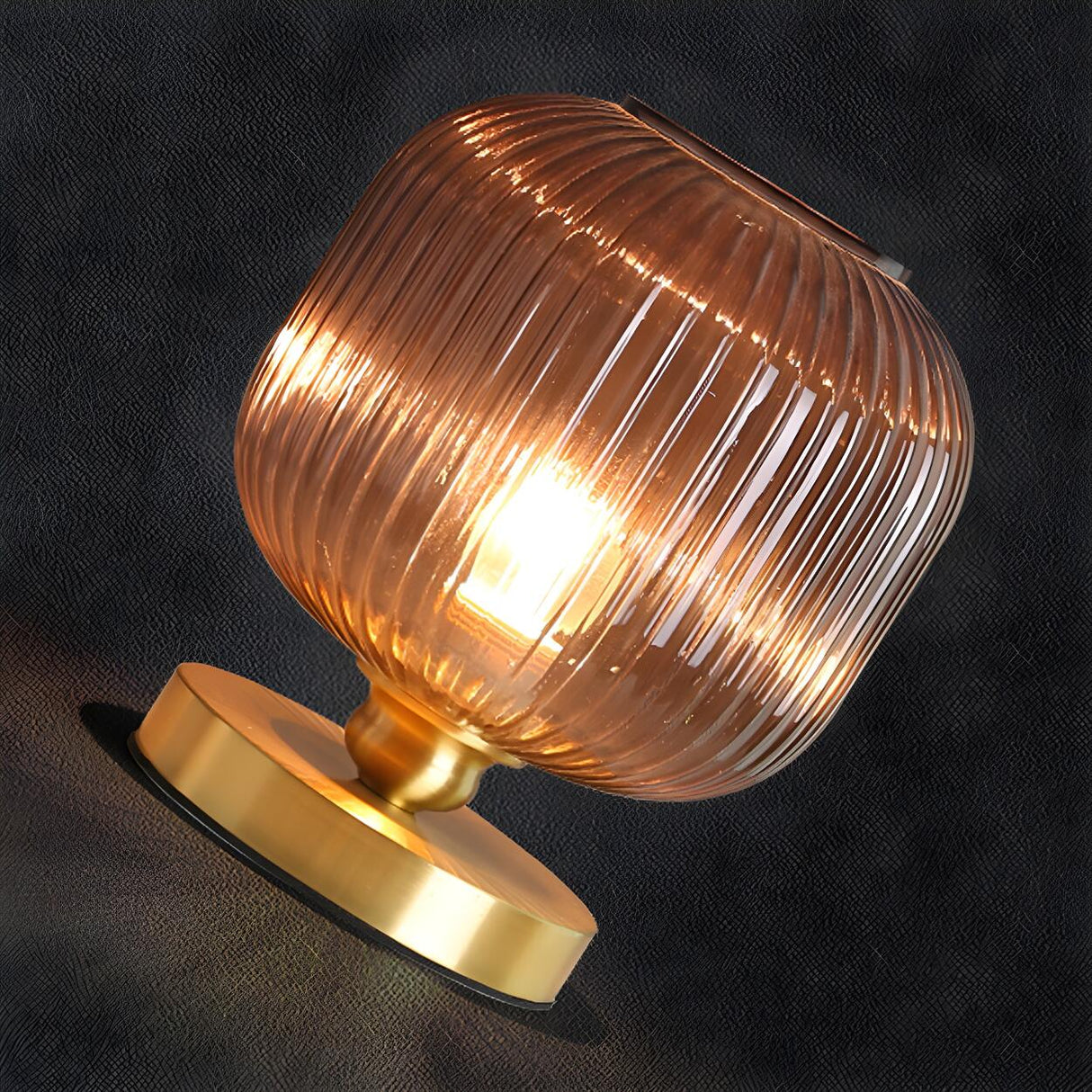 Modern Green Glass Geometric Ball Metal Table Lamp Image - 9