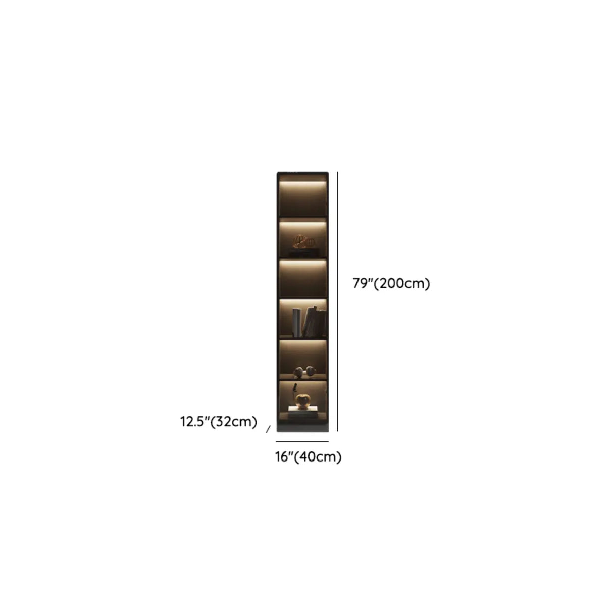 Modern Grey Wood Living Room Tall Display Cabinets