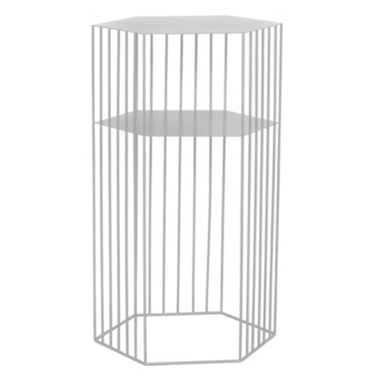 Modern Hexagonal Metal Black Plant Stand with Shelves Image - 10