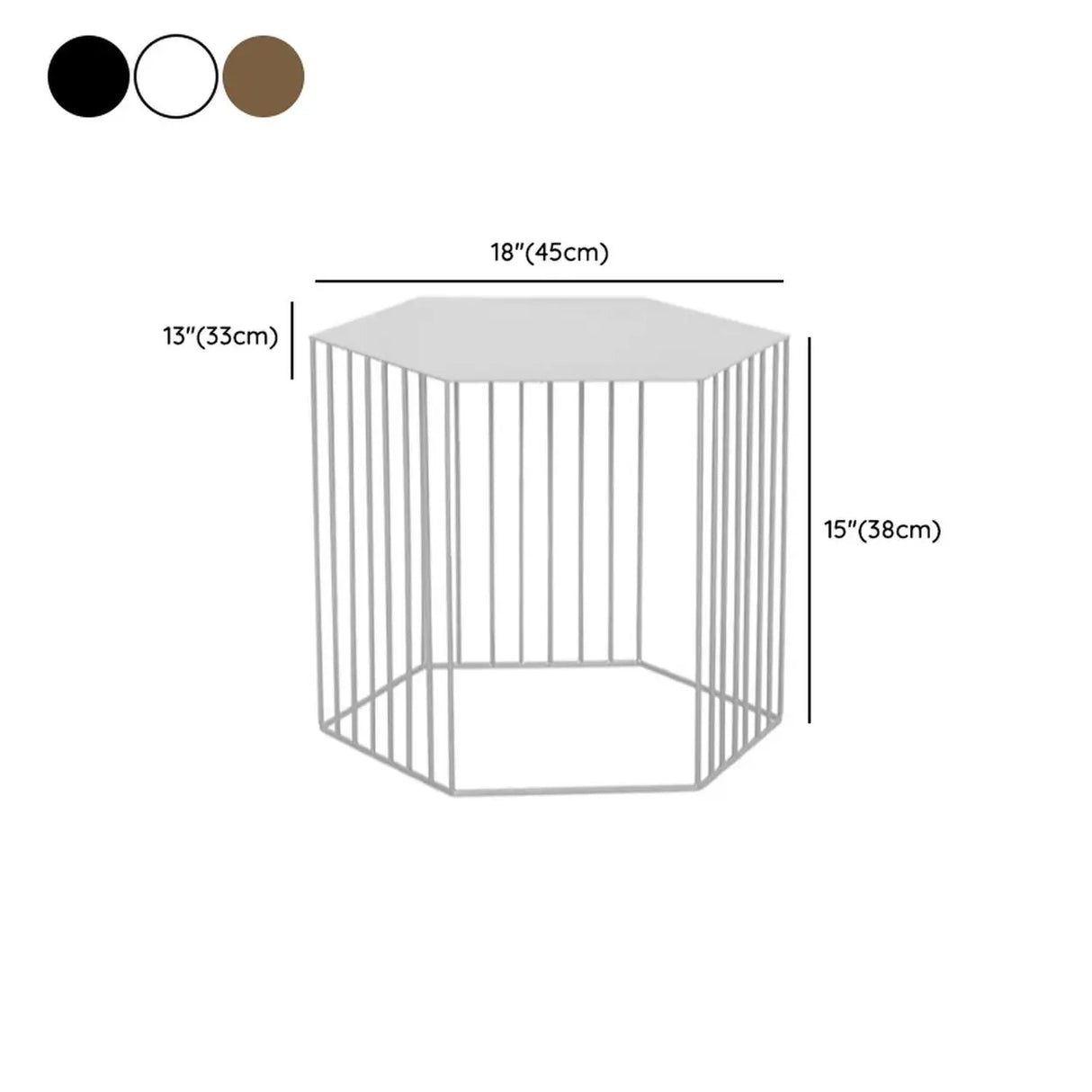 Modern Hexagonal Metal Black Plant Stand with Shelves
