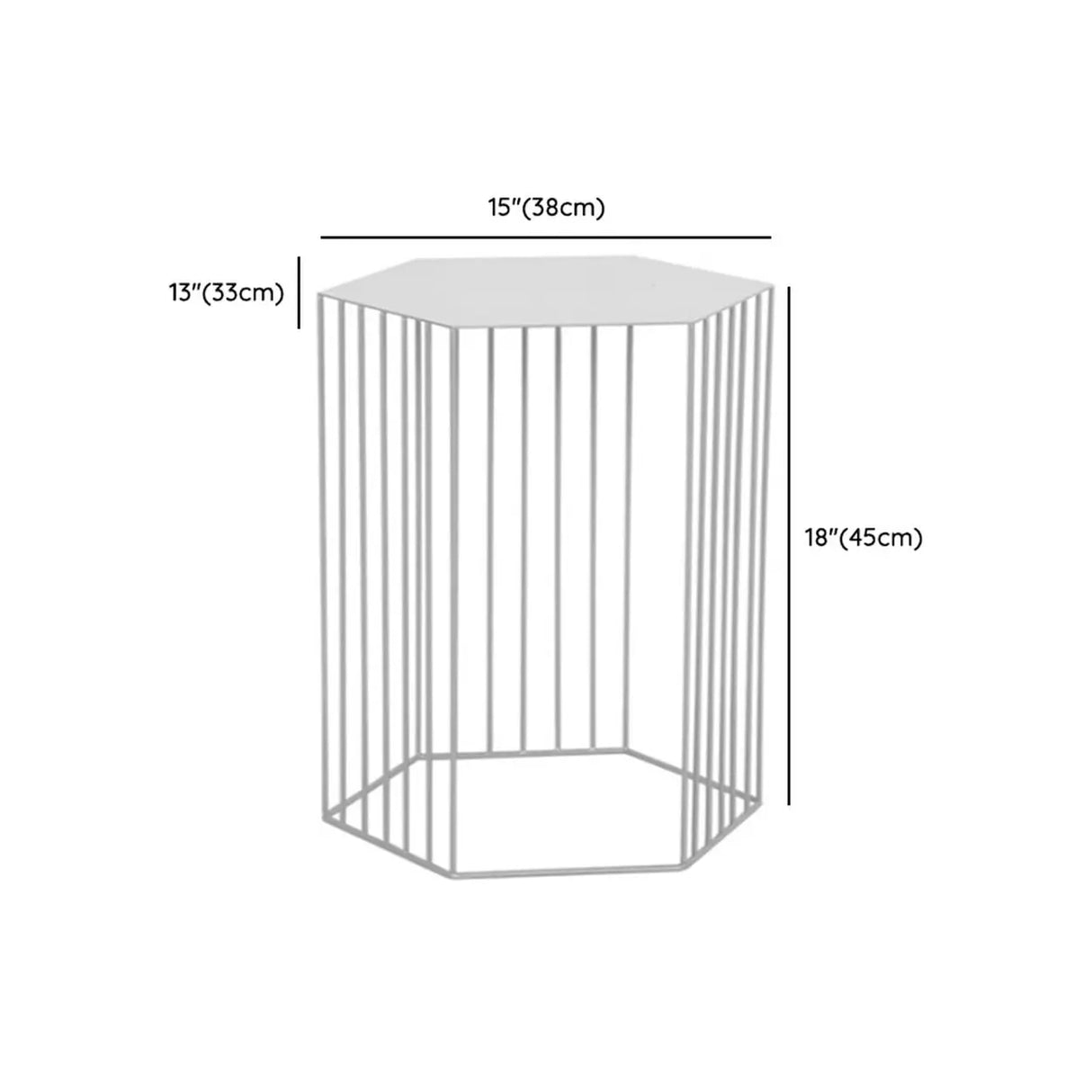 Modern Hexagonal Metal Black Plant Stand with Shelves Image - 17