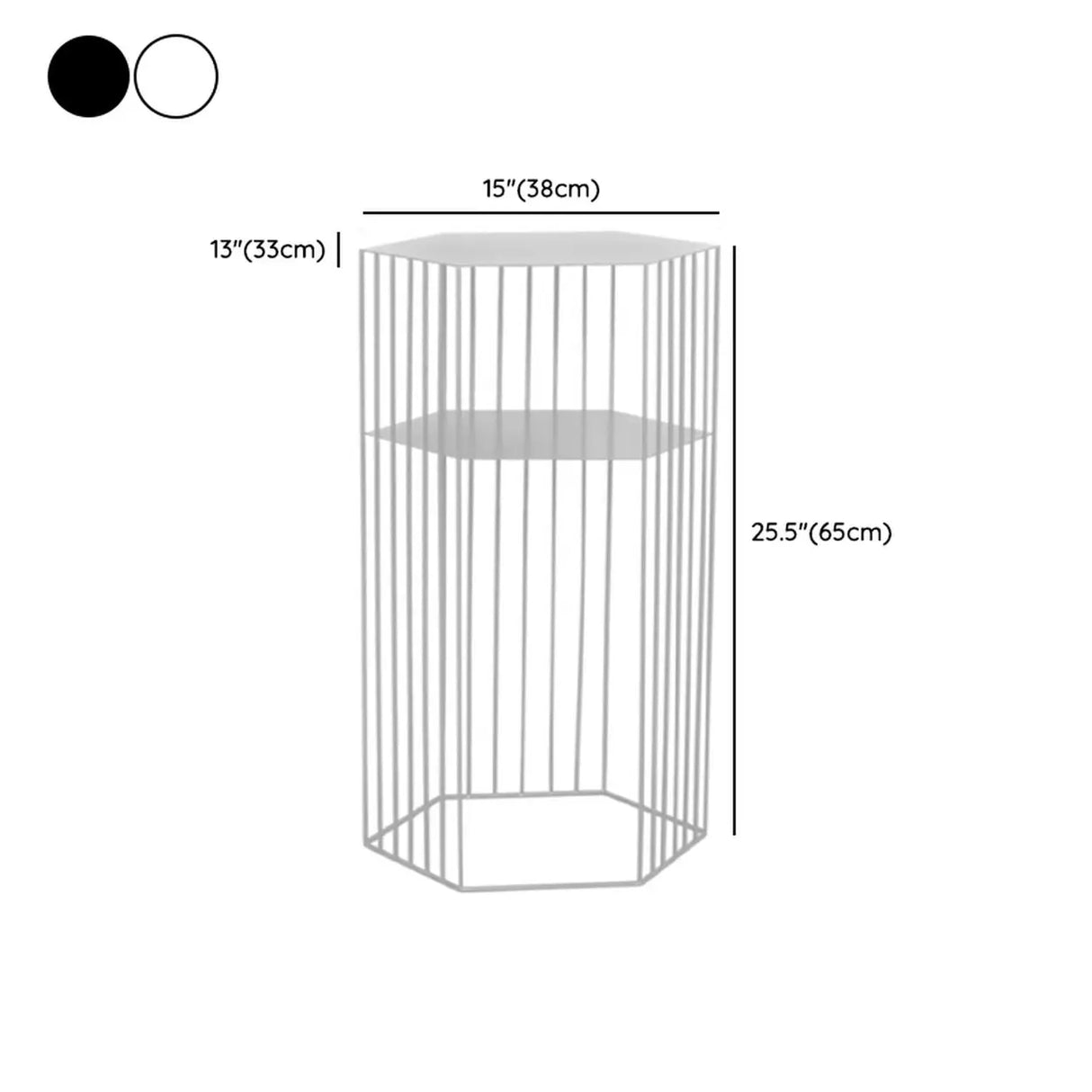 Modern Hexagonal Metal Black Plant Stand with Shelves Image - 18