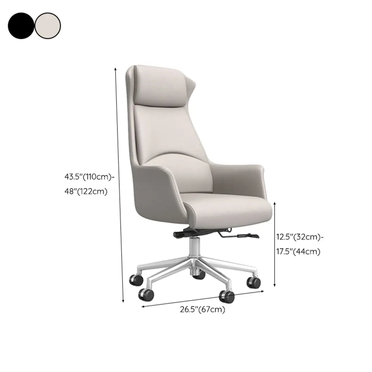 Modern High-Back Leather Executive Black Office Chair