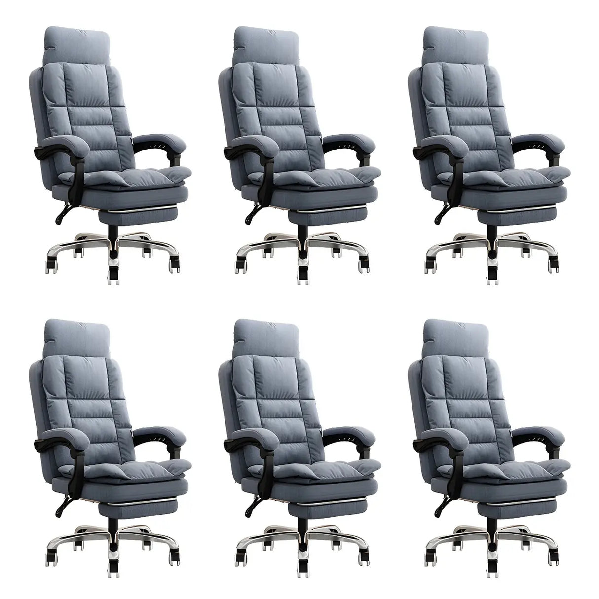 Modern High-Back Linen Swivel Ergonomic Office Chair Image - 33