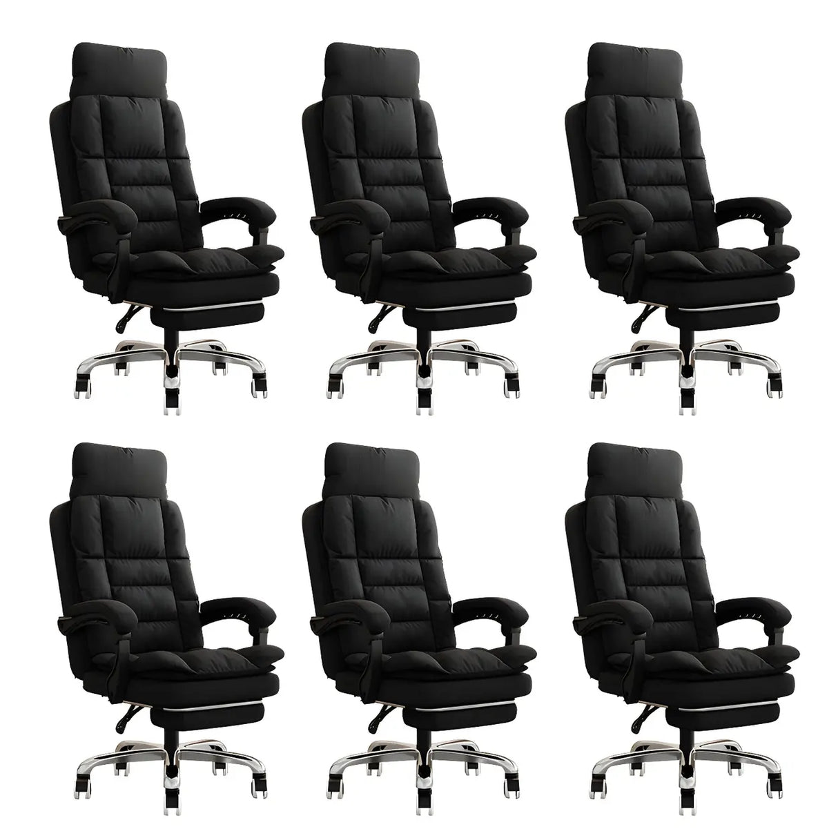 Modern High-Back Linen Swivel Ergonomic Office Chair Image - 38