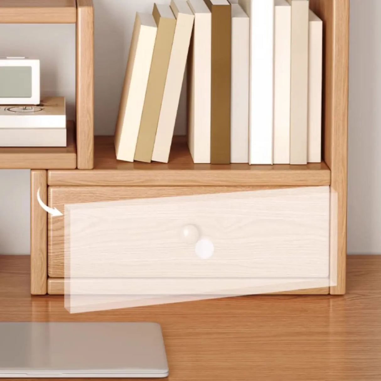 Modern Horizontal Open Back Wooden Desktop Bookshelf Image - 13