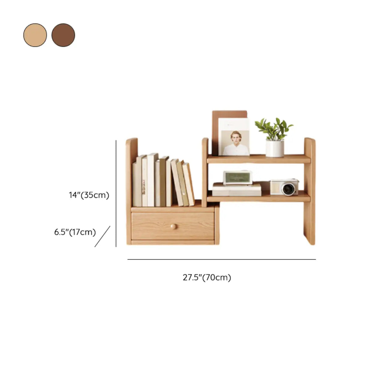 Modern Horizontal Open Back Wooden Desktop Bookshelf