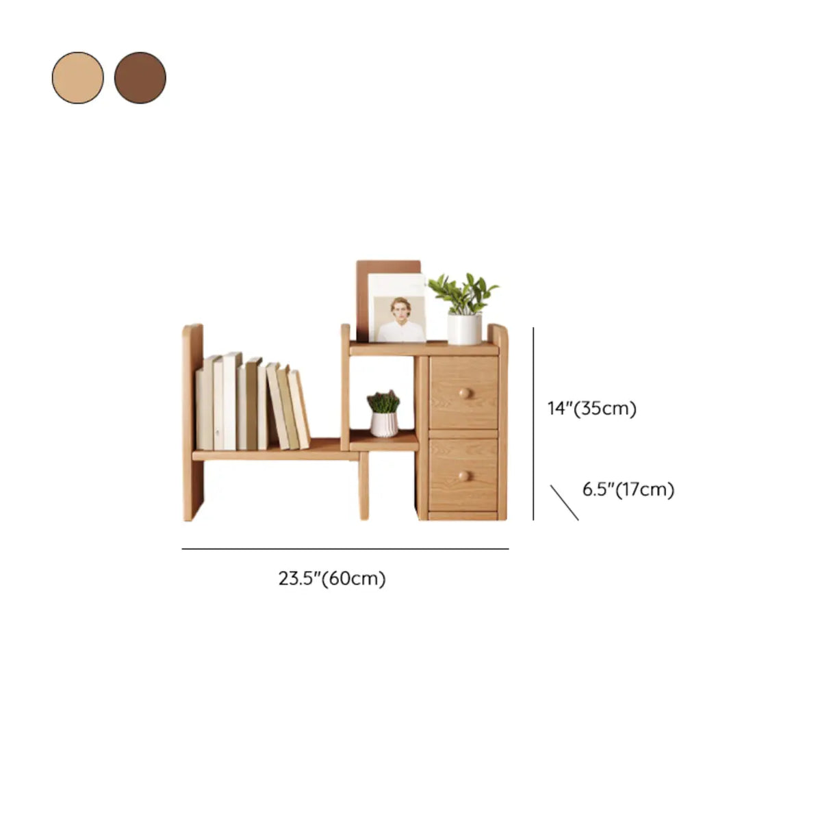 Modern Horizontal Open Back Wooden Desktop Bookshelf Image - 20