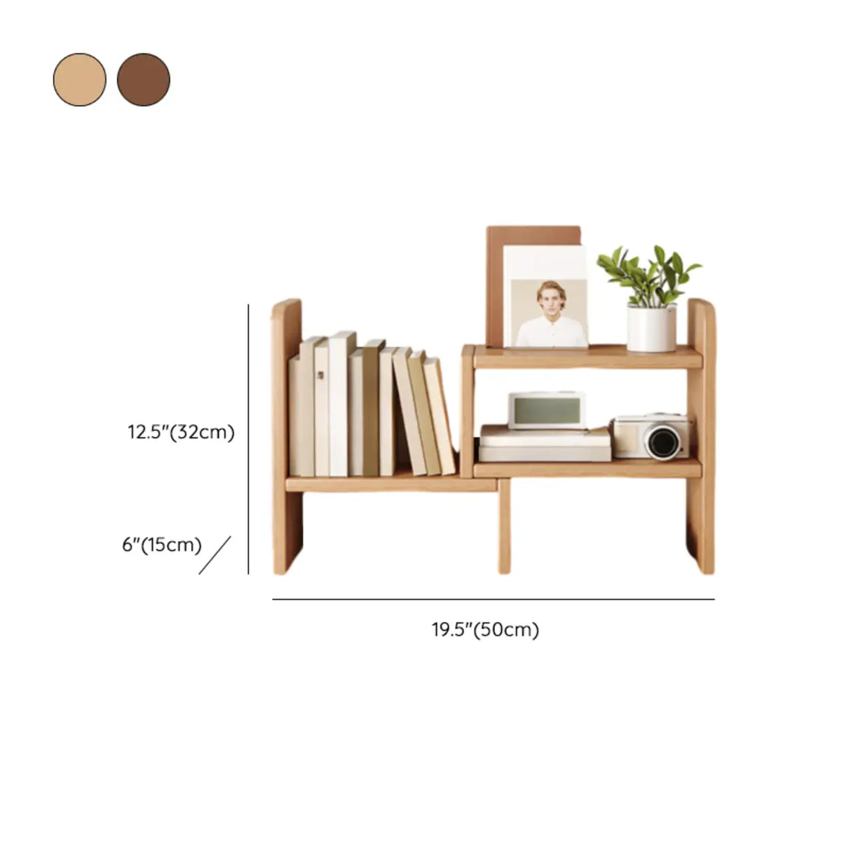 Modern Horizontal Open Back Wooden Desktop Bookshelf Image - 21