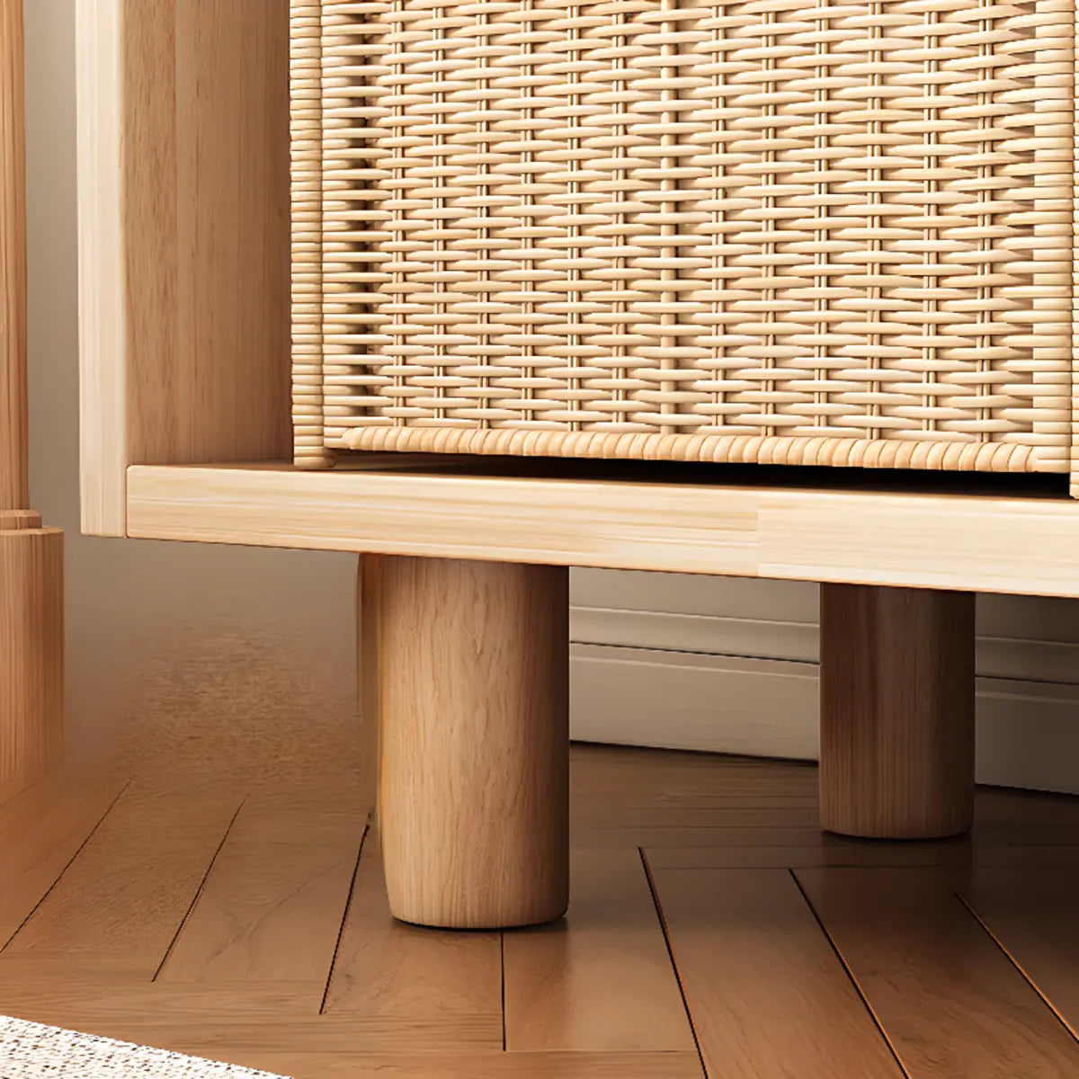 Modern Horizontal Pine Natural Shelf Storage Bookcase Image - 6