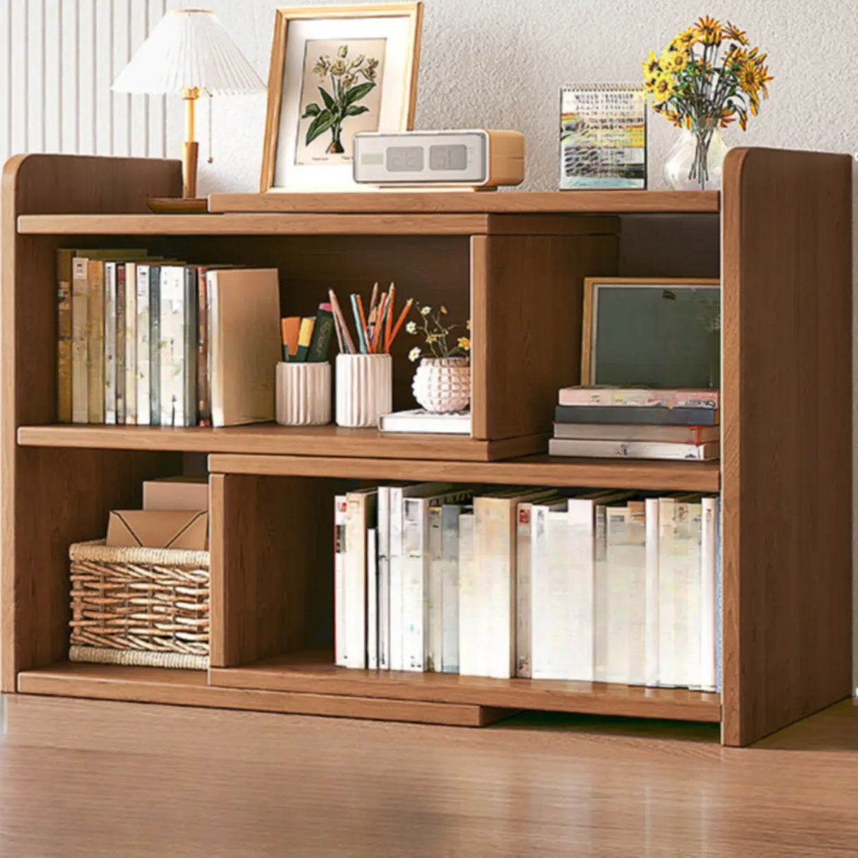 Modern Horizontal Rectangle Closed Wooden Bookcase Image - 1