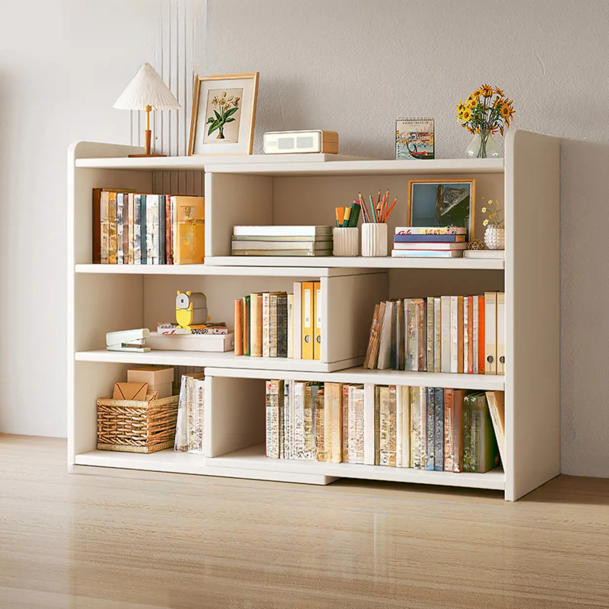 Modern Horizontal Rectangle Closed Wooden Bookcase Image - 12