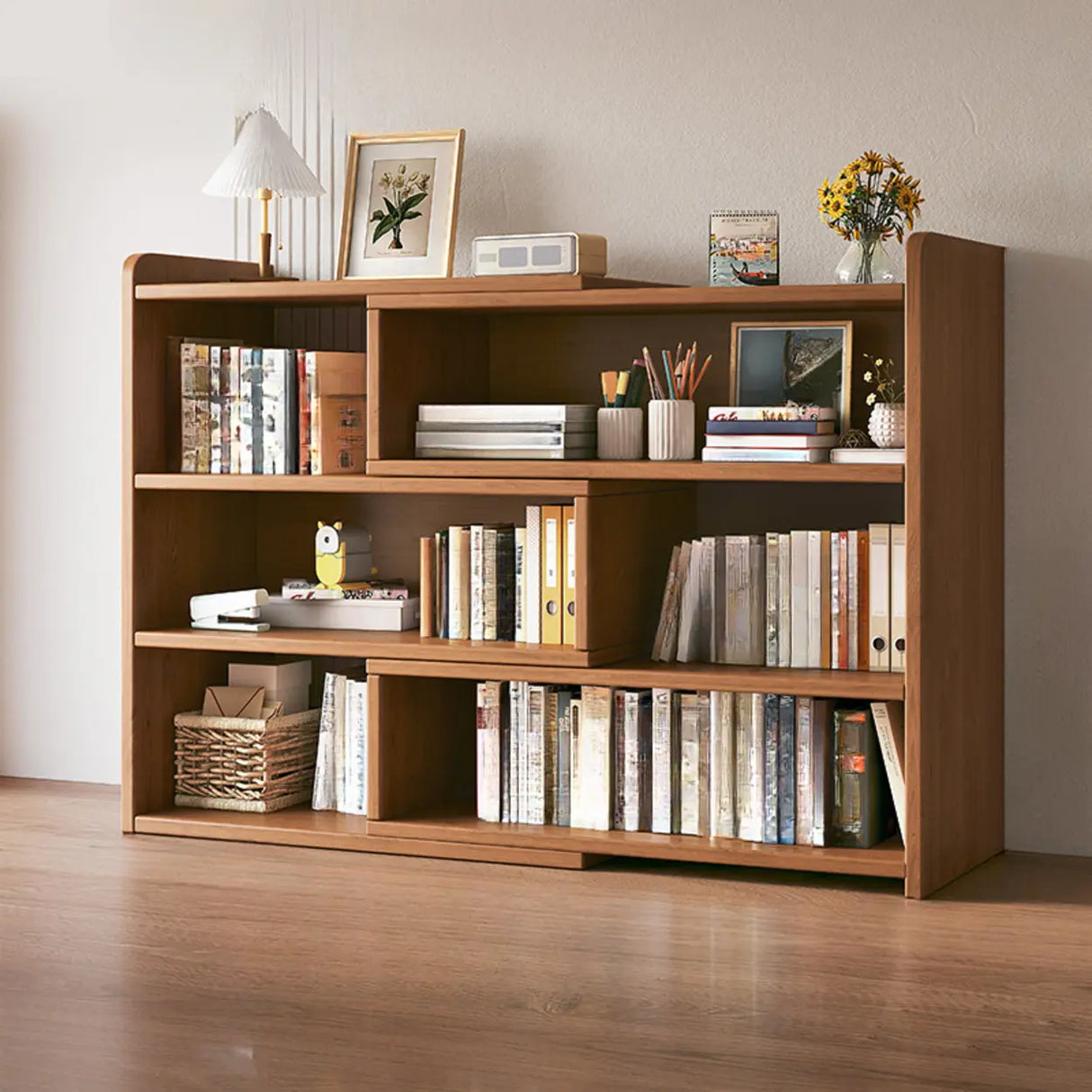 Modern Horizontal Rectangle Closed Wooden Bookcase Image - 14