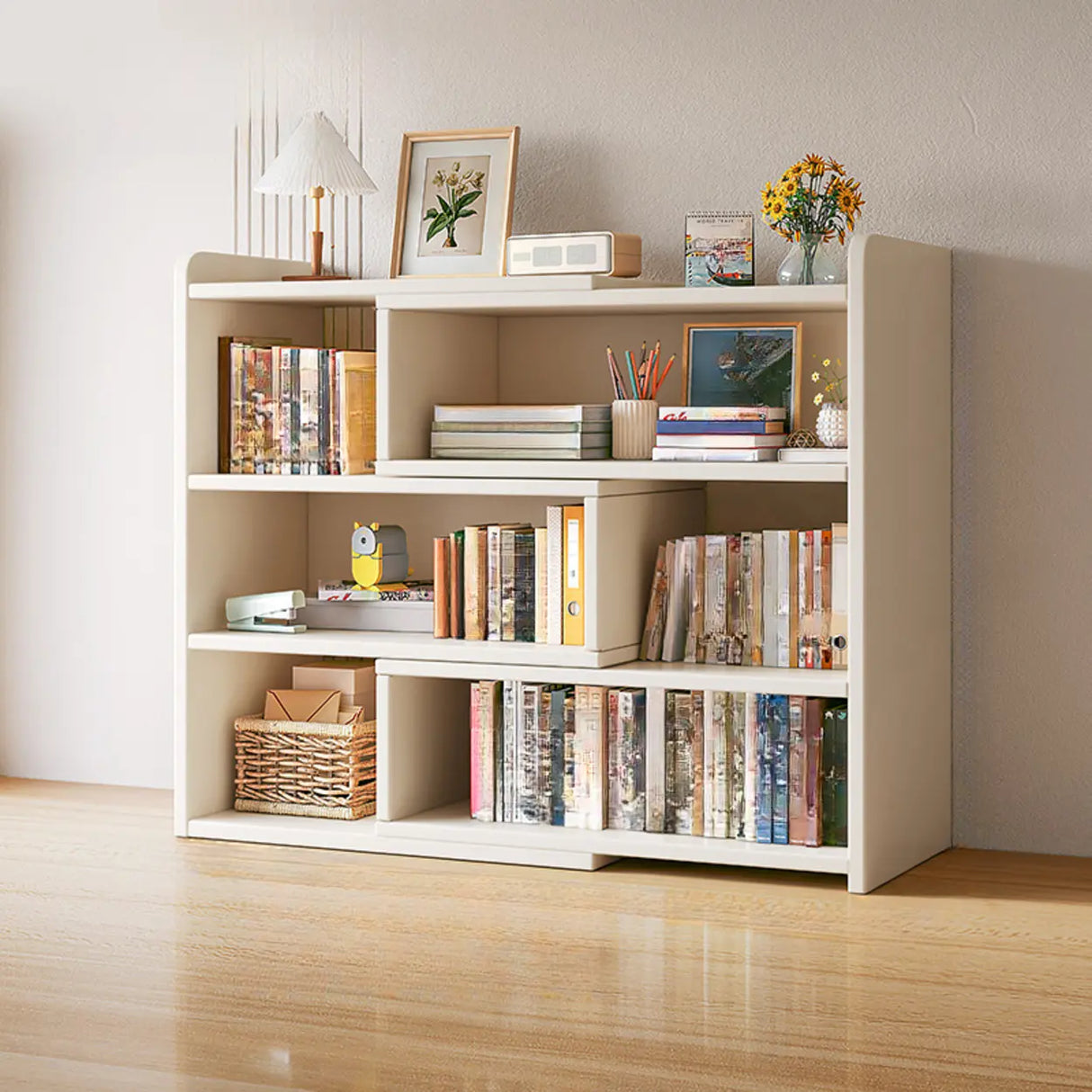 Modern Horizontal Rectangle Closed Wooden Bookcase Image - 17